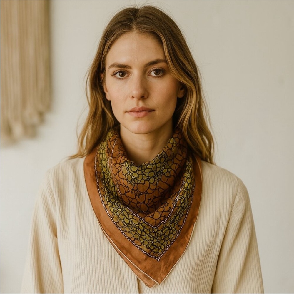 Elegant Brown and Olive Scarf